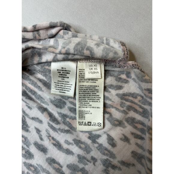 Free People Women's Leopard Print Tourist Tee Pink and Gray, Size XS - Picture 4 of 7